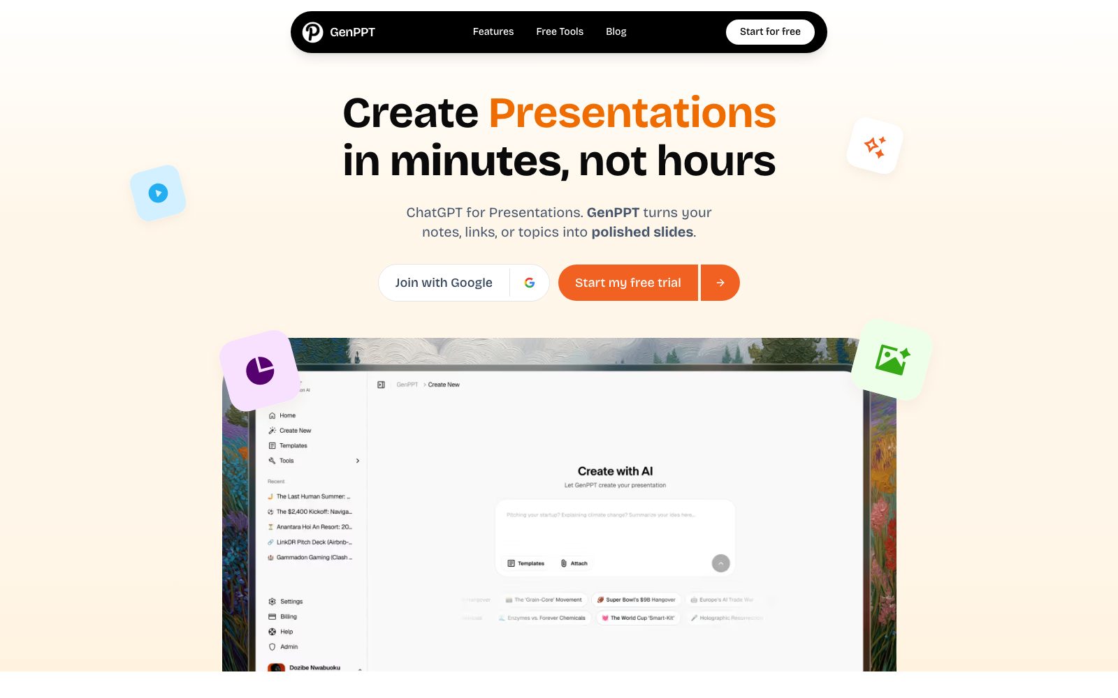 GenPPT homepage preview