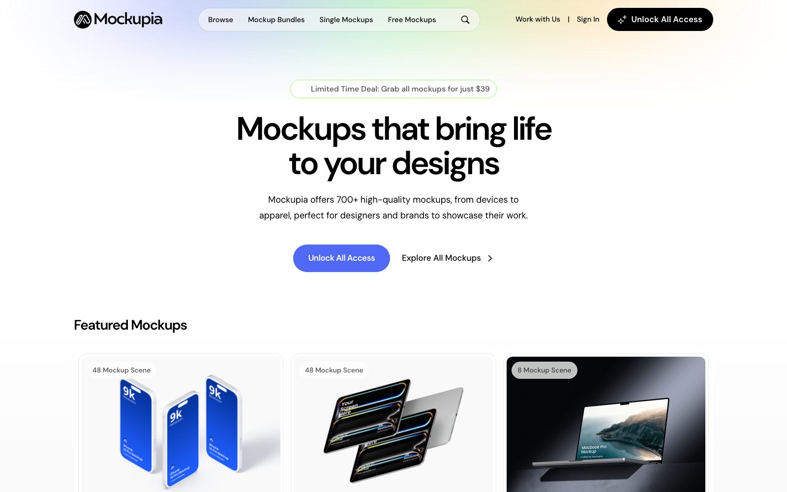 Mockupia homepage preview